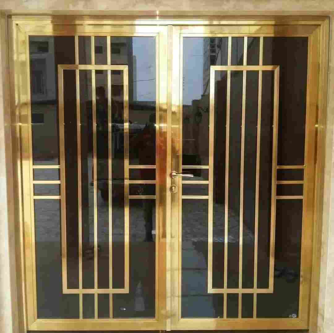 درب لابی استیل طلایی کد 41