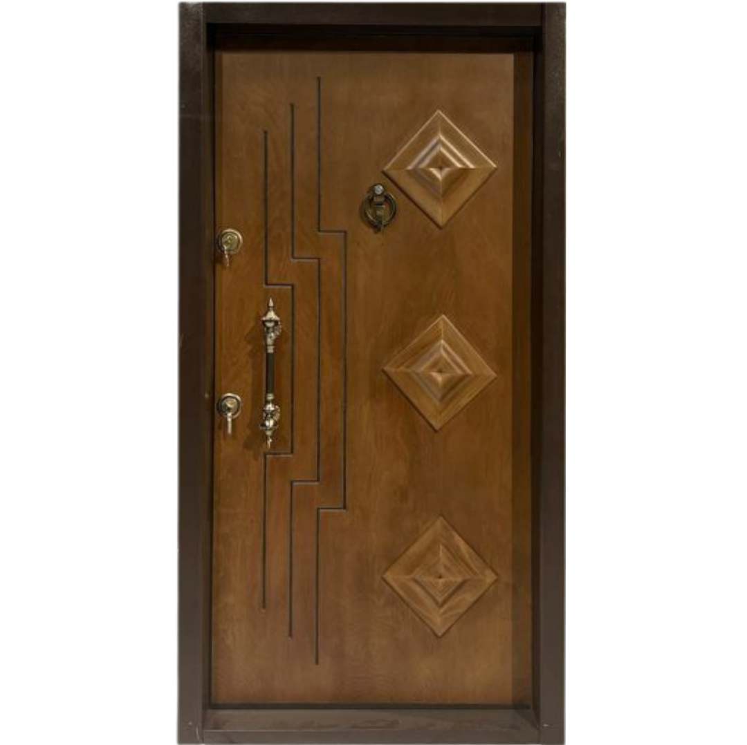 درب ضد سرقت کلاسیک روکش چوب کد 110