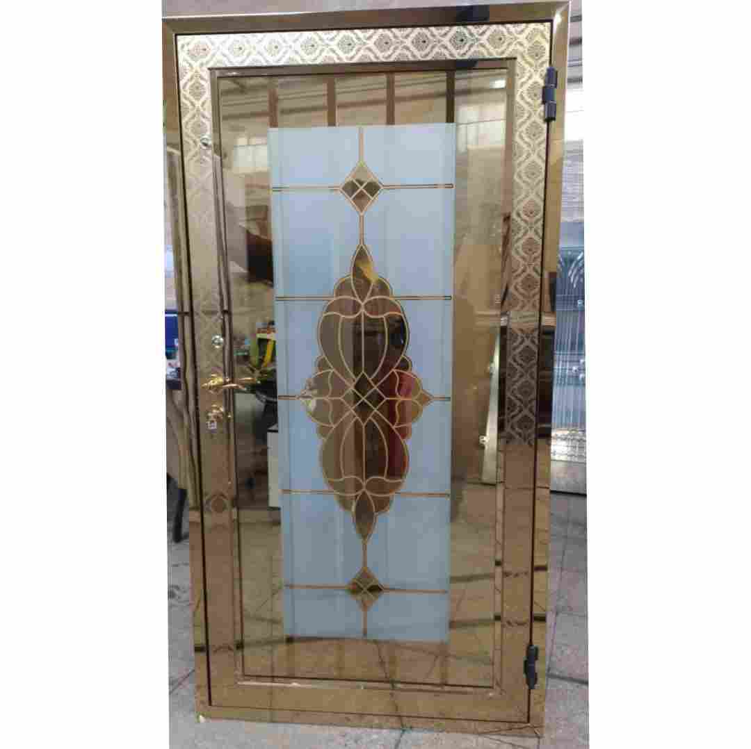  درب استیل لوکس تک لنگه طلایی کد 47